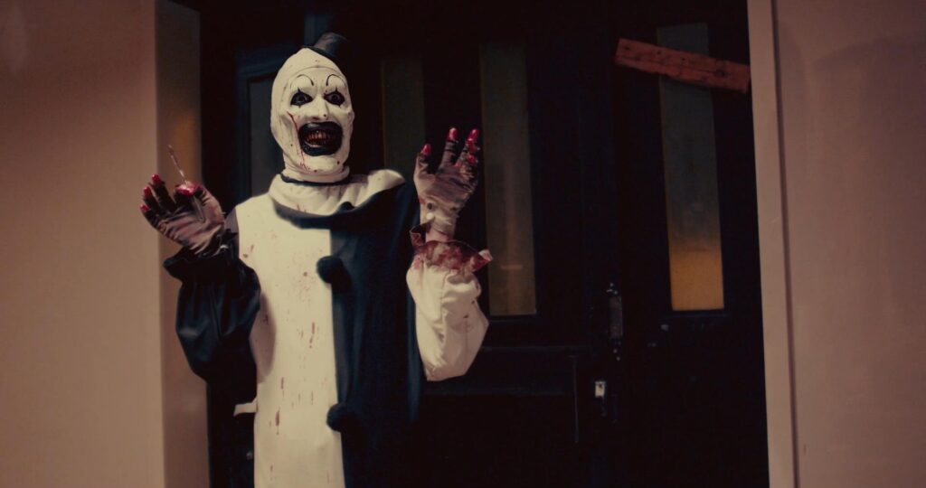 "Art the Clown in Terrifier 3 delivering extreme horror and gore"